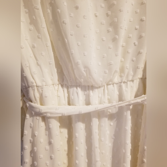 Womens Tacera Swiss Dots Wrap Dress Off White M - Picture 9 of 9